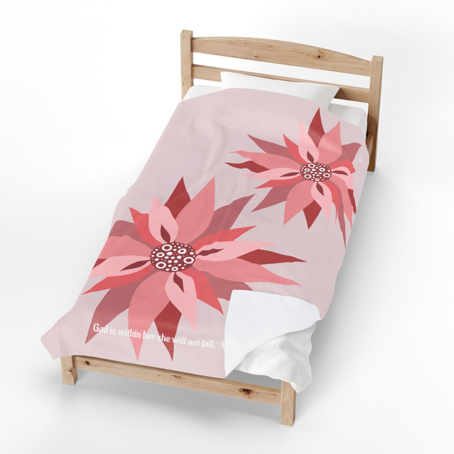 Cozy Pinwheel Petal Plush Blanket (Psalm 46:5)