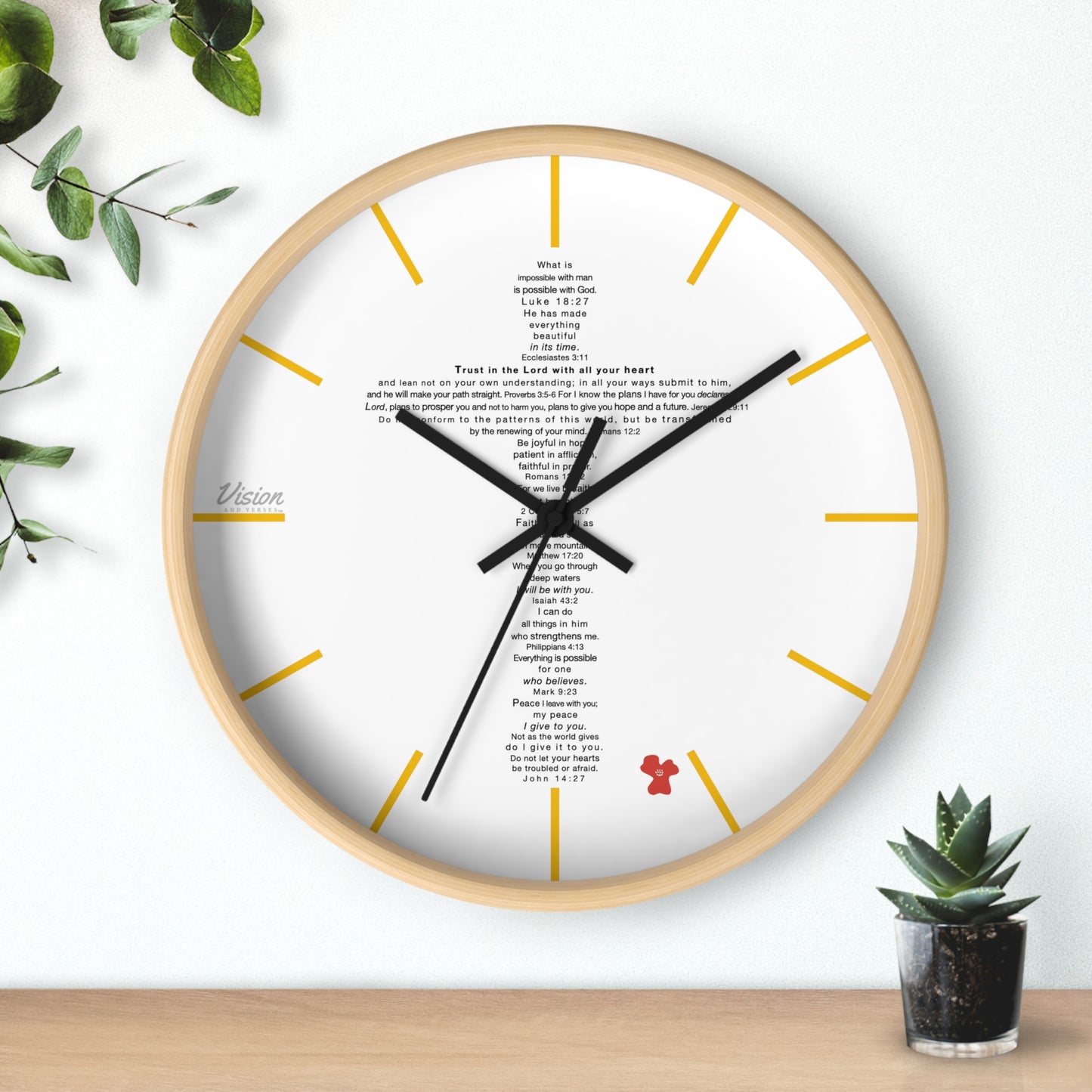 The Challenge Cross - Wall Clock (poppy)