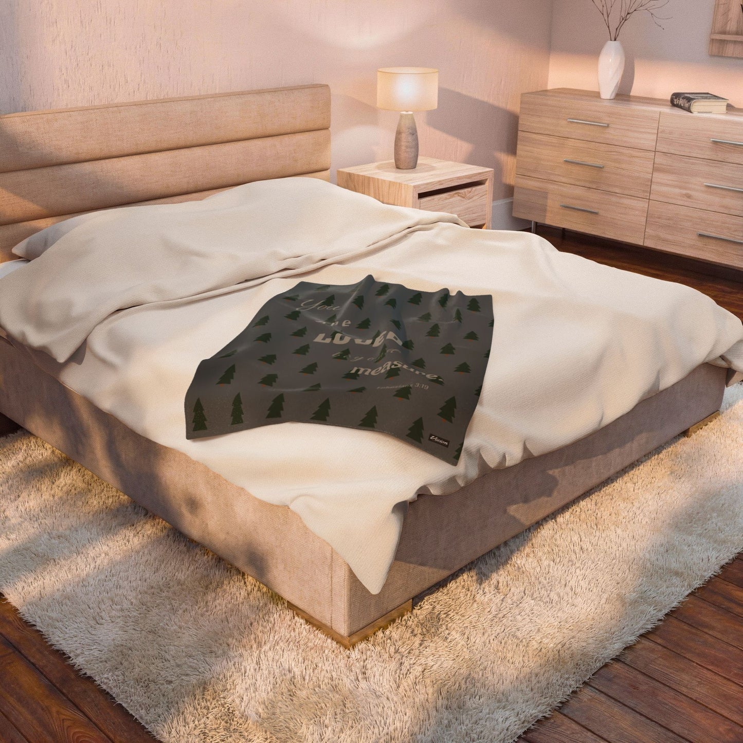 Cozy Forest Plush Blanket (Ephesians 3:19)