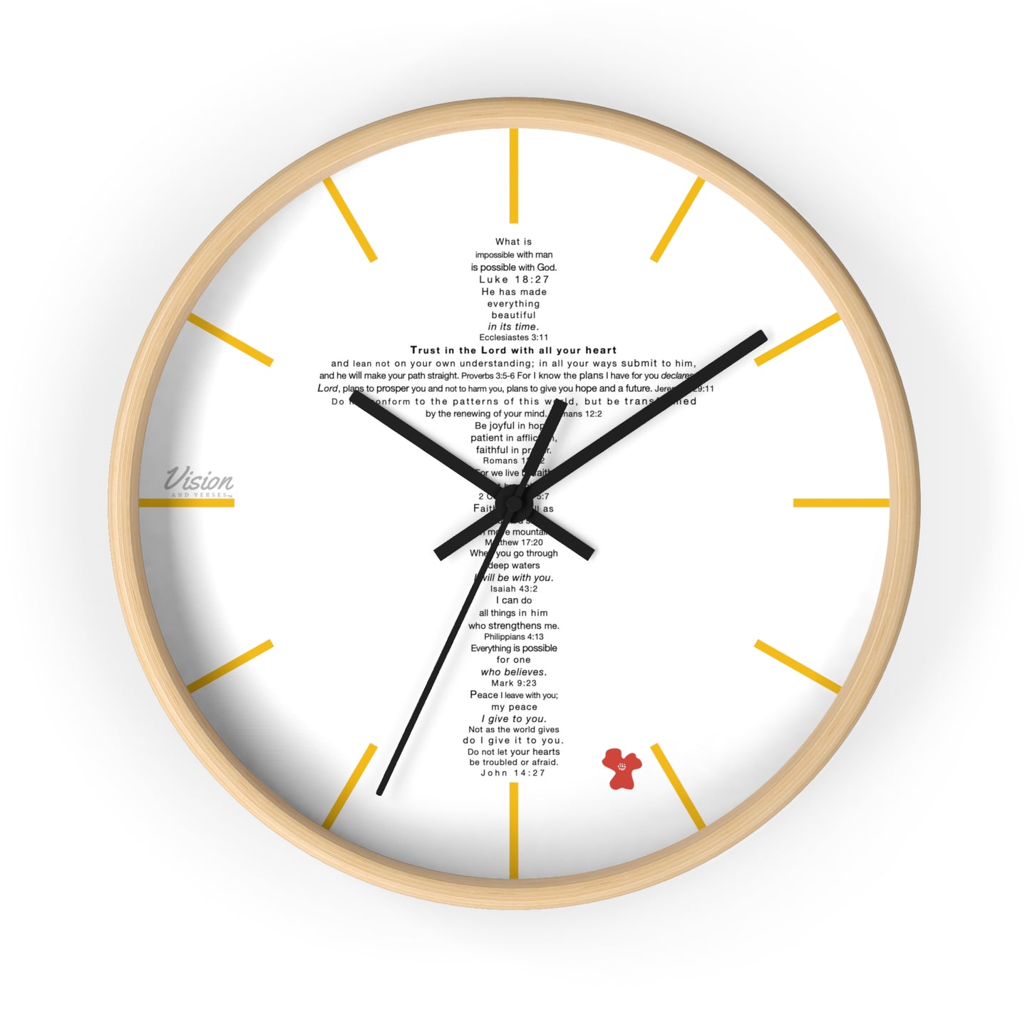 The Challenge Cross - Wall Clock (poppy)