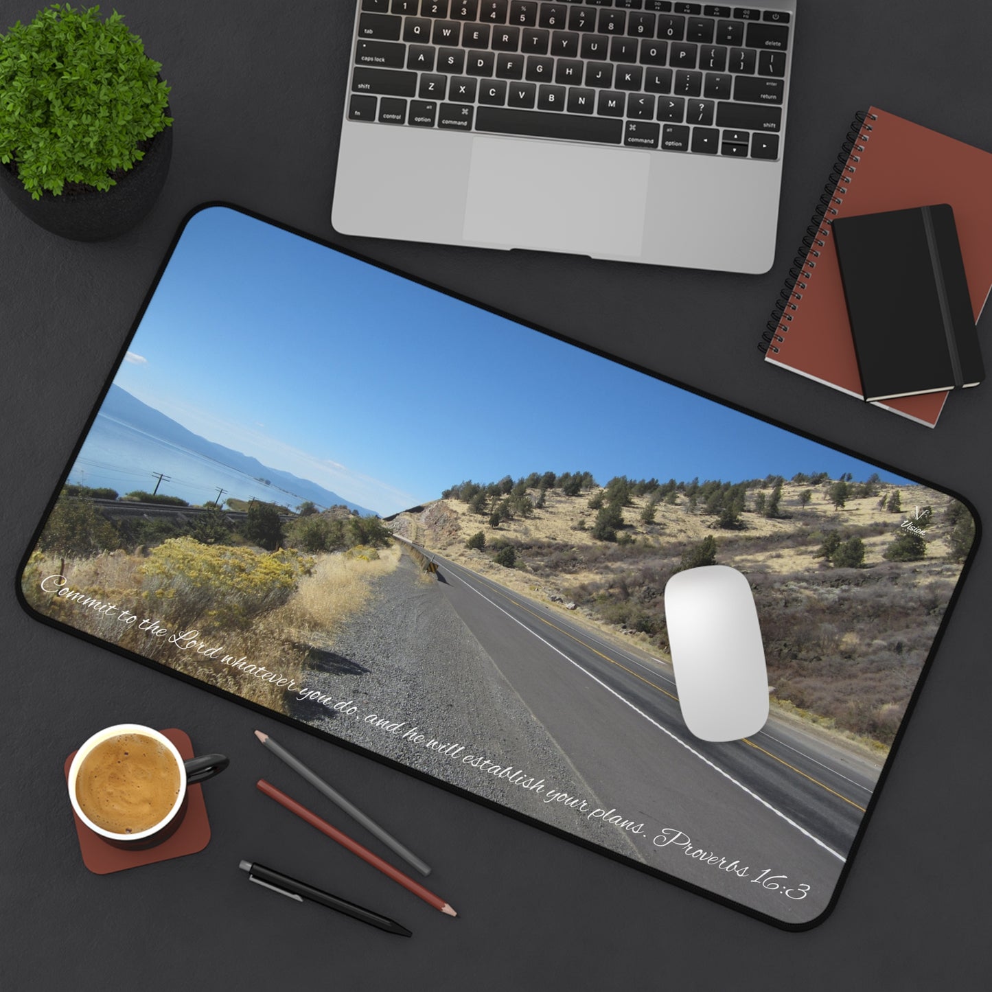 Scenic Highway Desk Mat (Proverbs 16:3)