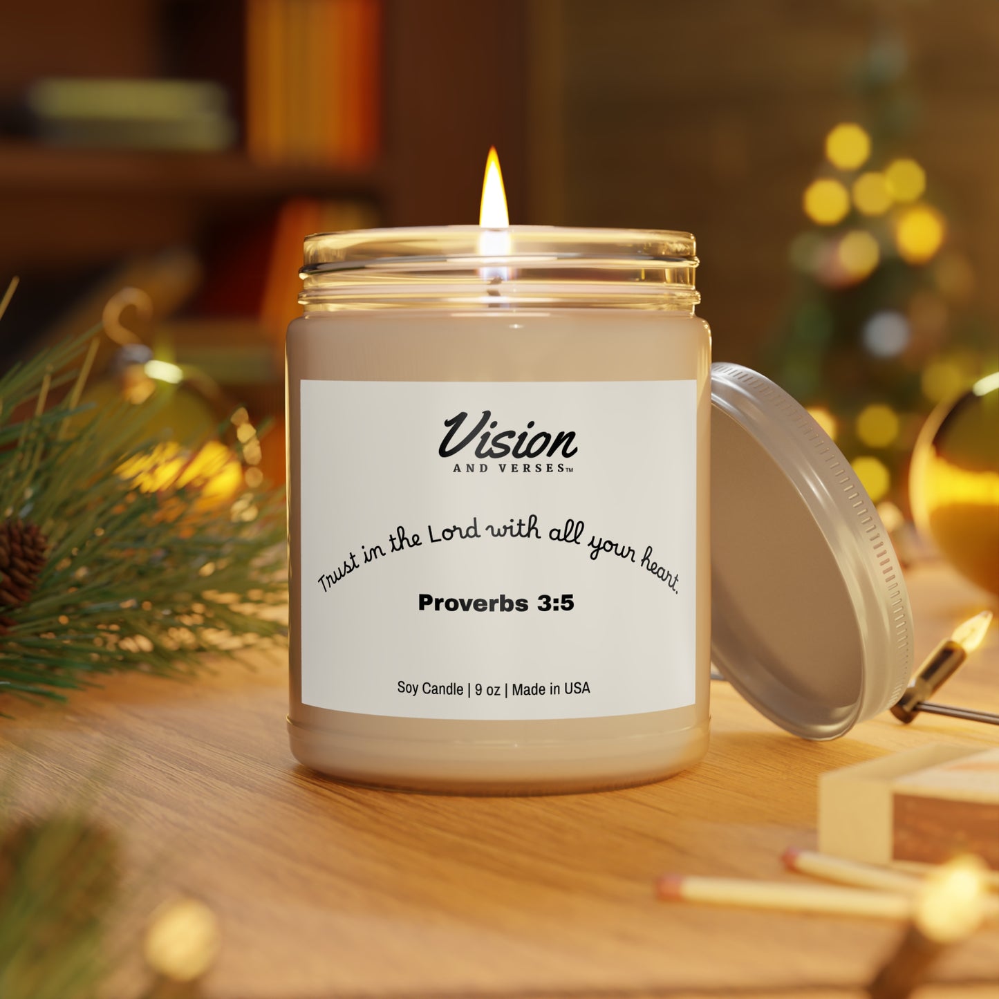 Proverbs 3:5 | Scripture Scented Soy Candle (9 oz)