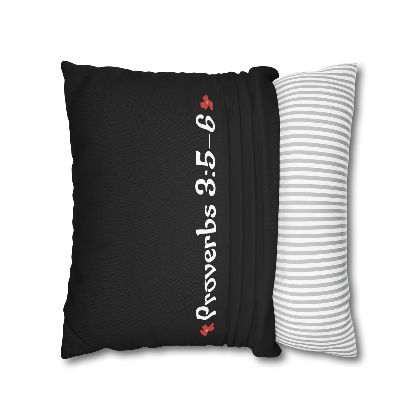 Charming Black Poppy Pillowcase (Proverbs 3:5-6)