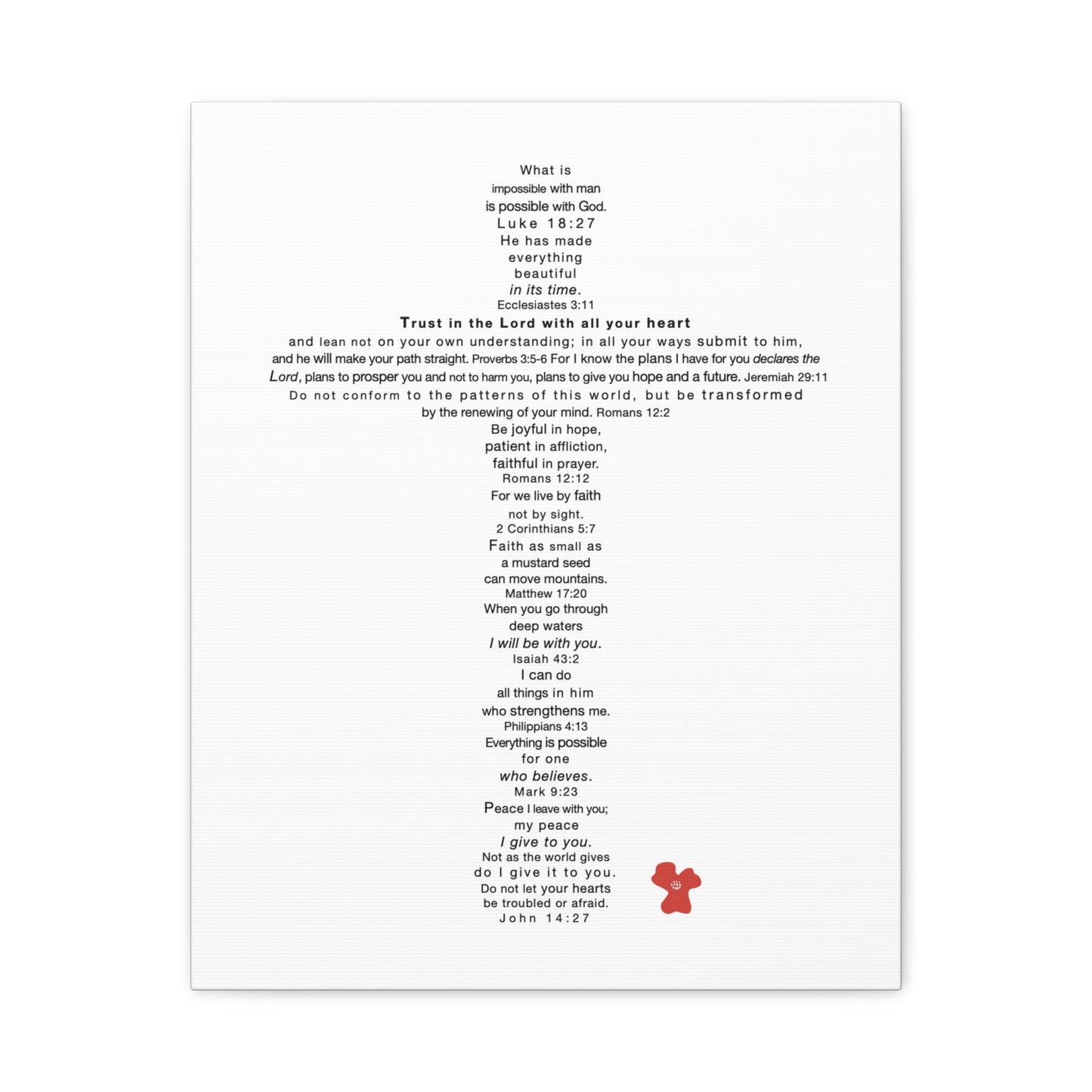 The Challenge Cross - Unframed Canvas Wall Art (poppy)