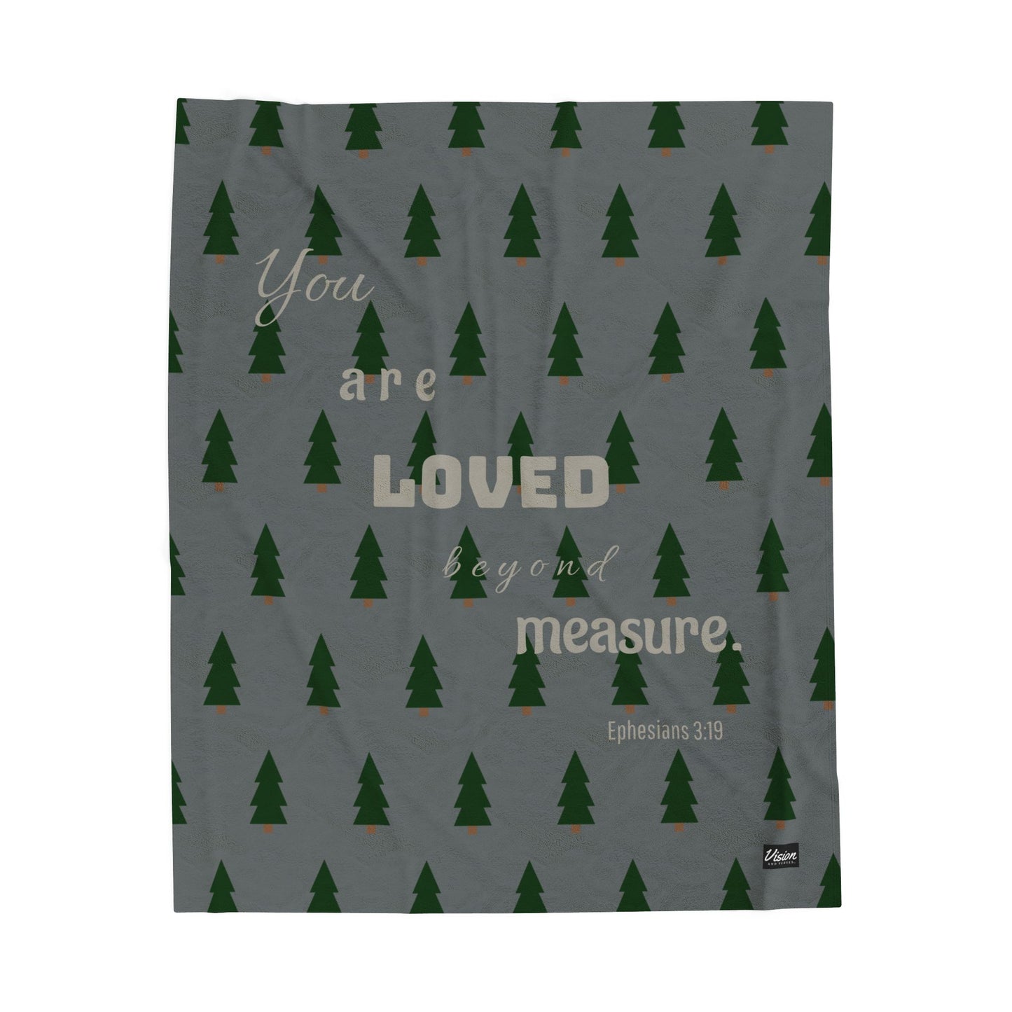 Cozy Forest Plush Blanket (Ephesians 3:19)