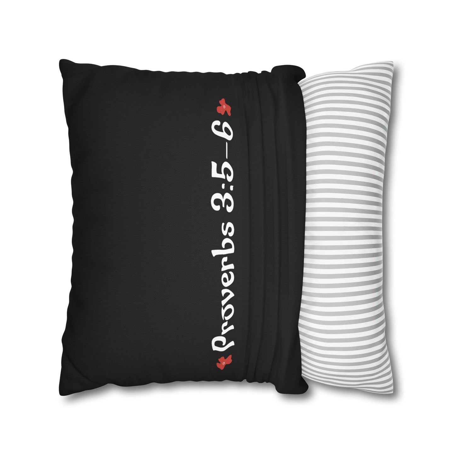 Charming Black Poppy Pillowcase (Proverbs 3:5-6)