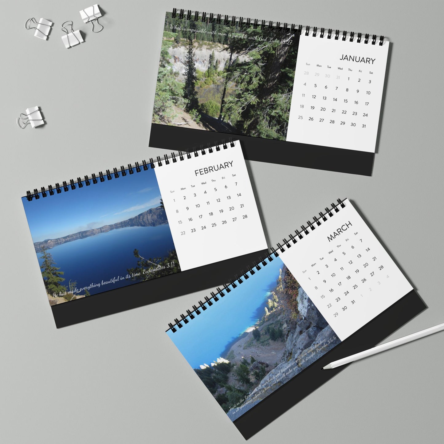 2026 Inspirational Desktop Calendar (The Challenge Cross)