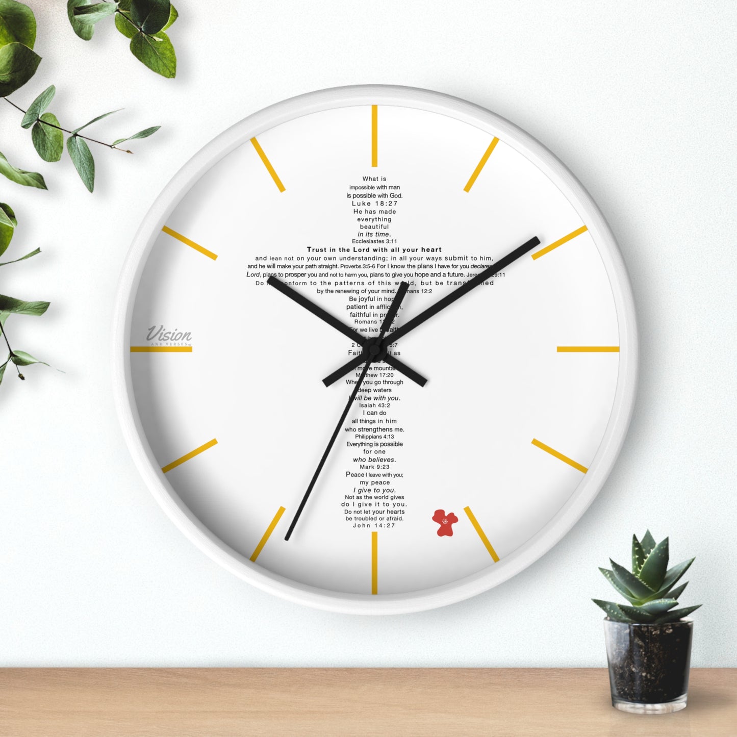 The Challenge Cross - Wall Clock (poppy)
