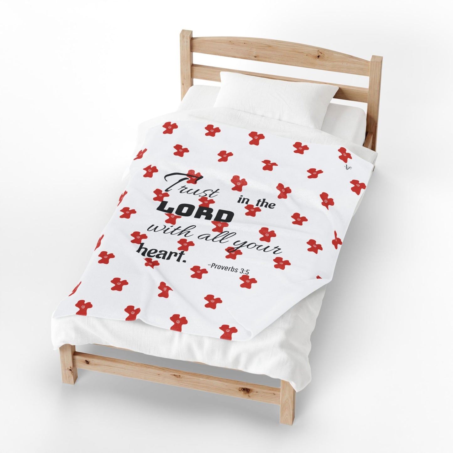 Cozy Poppy Plush Blanket (Proverbs 3:5)