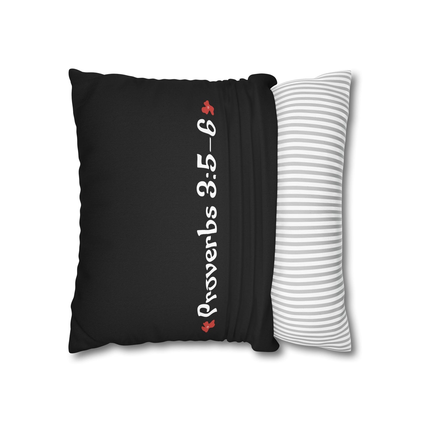 Charming Black Poppy Pillowcase (Proverbs 3:5-6)
