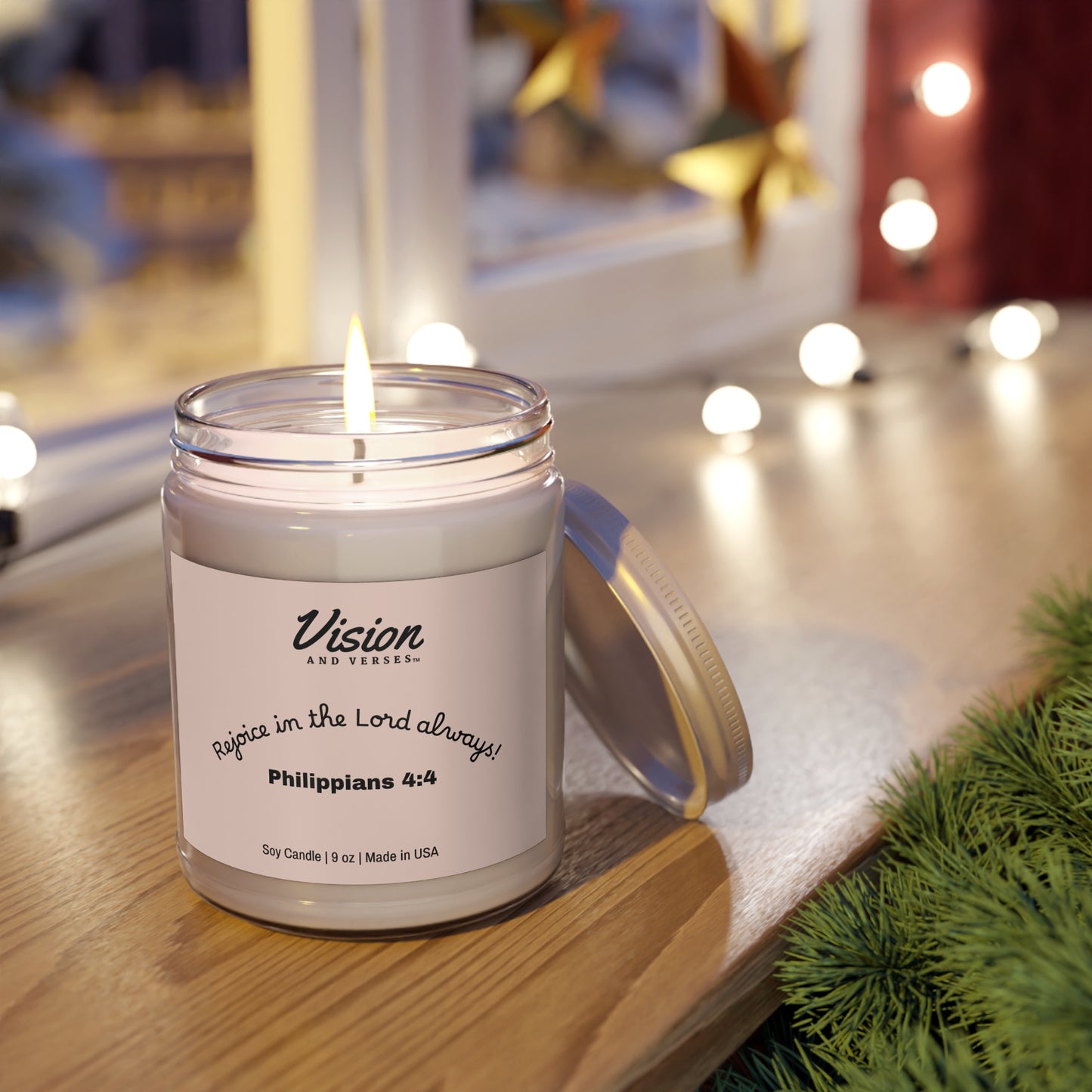 Philippians 4:4 | Scripture Scented Soy Candle (9oz)