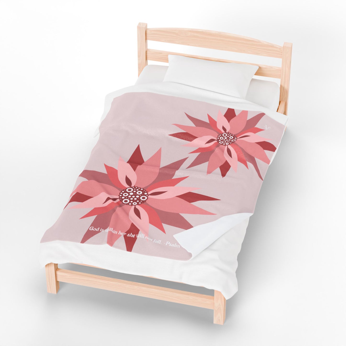 Cozy Pinwheel Petal Plush Blanket (Psalm 46:5)