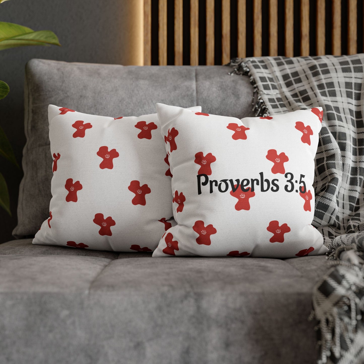 Charming Poppy Pillowcase (Proverbs 3:5)