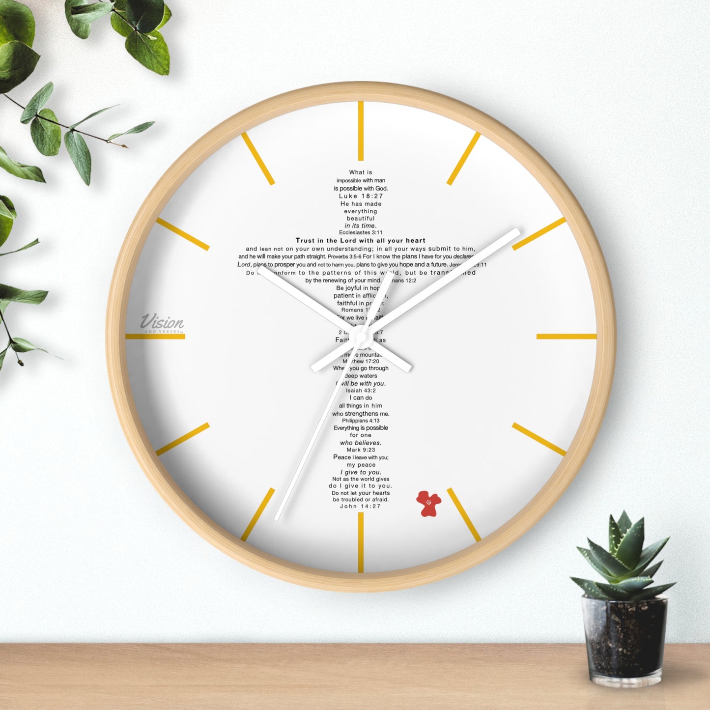 The Challenge Cross - Wall Clock (poppy)