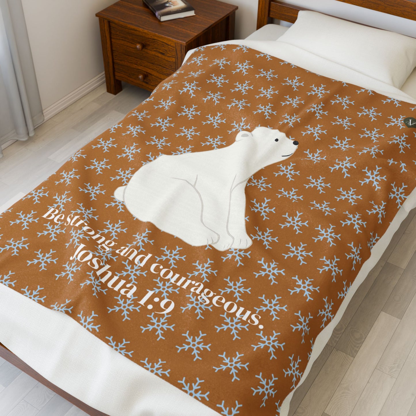 Cozy Polar Plush Blanket (Joshua 1:9)