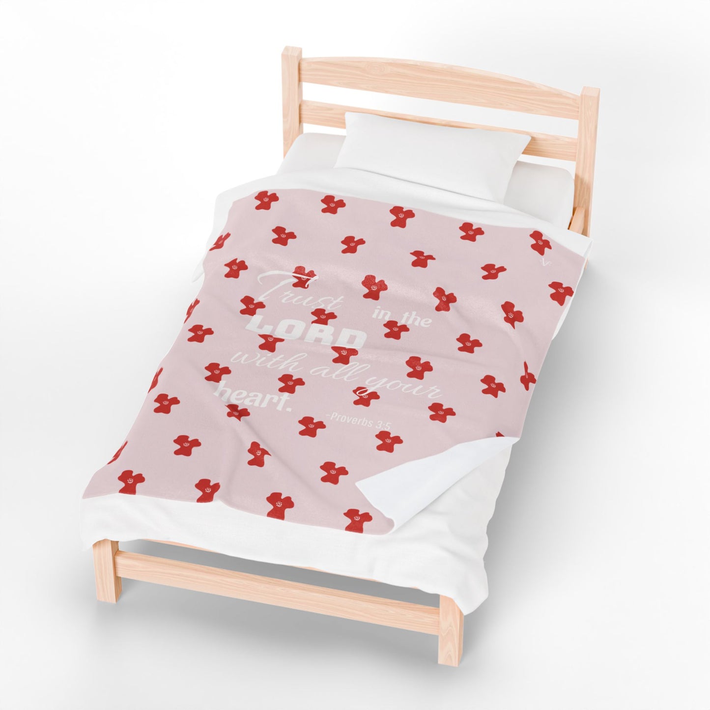 *NEW* Pink Poppy Plush Blanket (Proverbs 3:5)