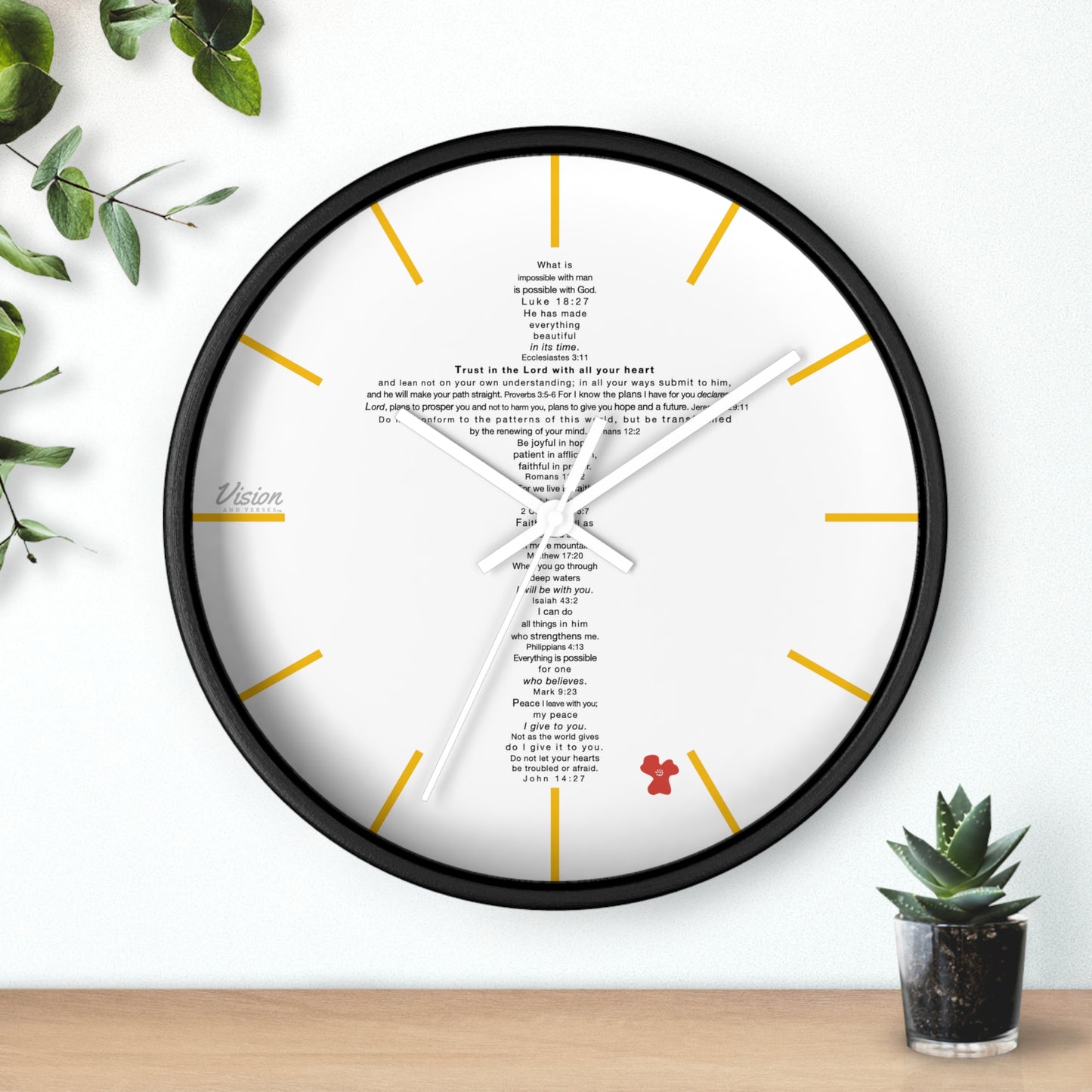 The Challenge Cross - Wall Clock (poppy)
