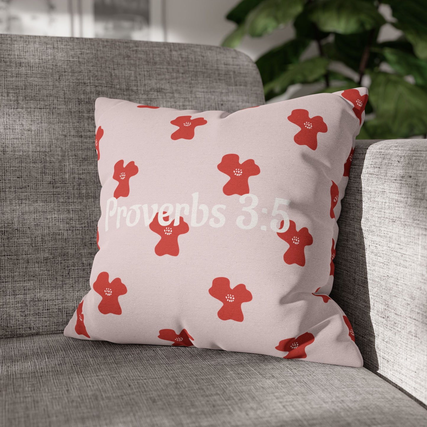 Charming Pink Poppy Pillowcase (Proverbs 3:5)
