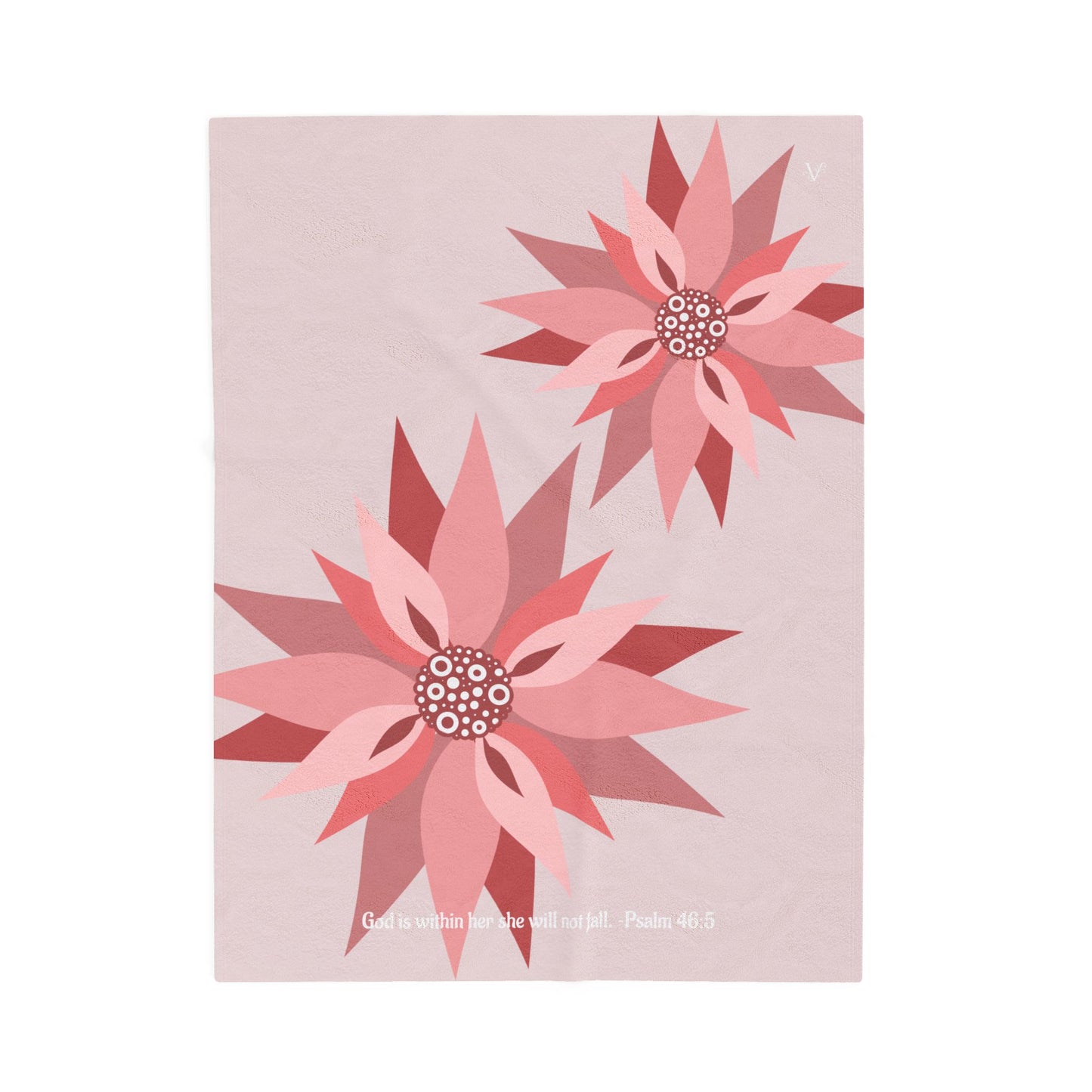 Cozy Pinwheel Petal Plush Blanket (Psalm 46:5)