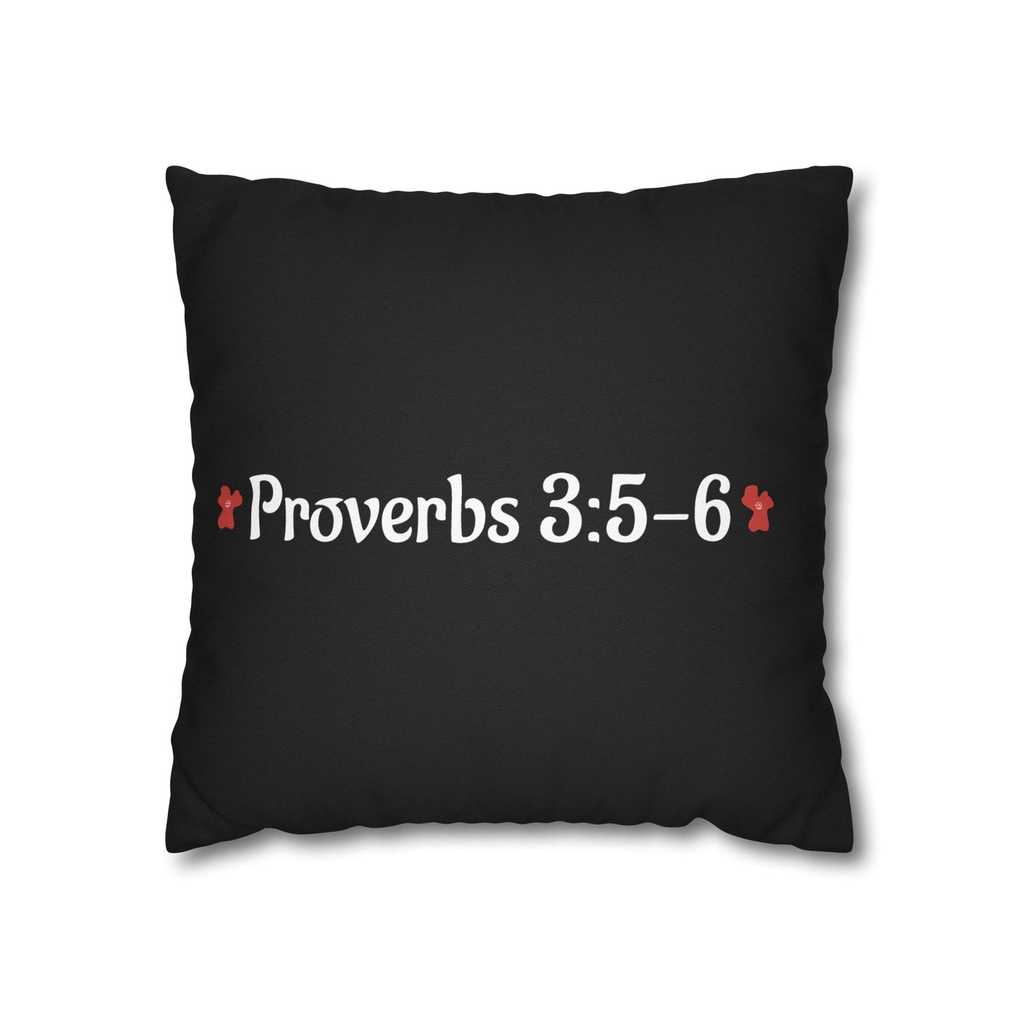 Charming Black Poppy Pillowcase (Proverbs 3:5-6)