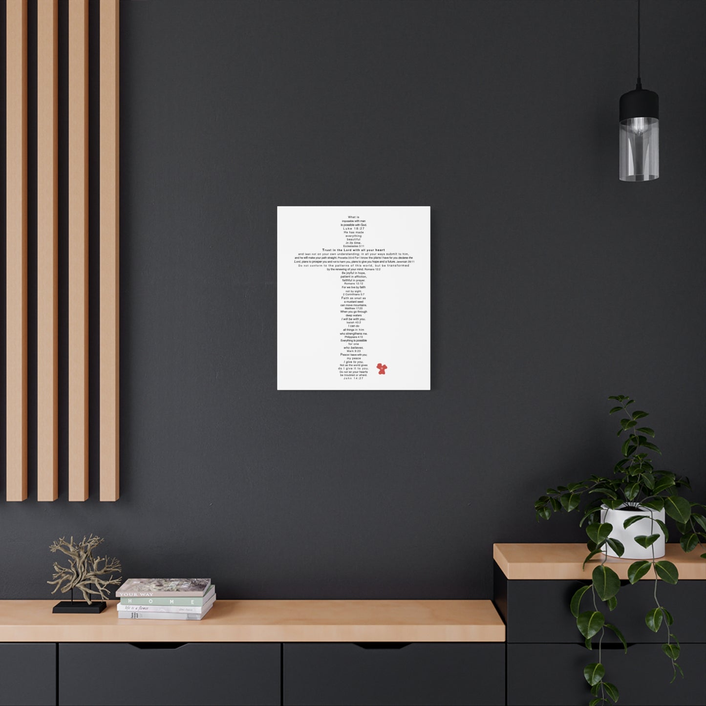 The Challenge Cross - Unframed Canvas Wall Art (poppy)