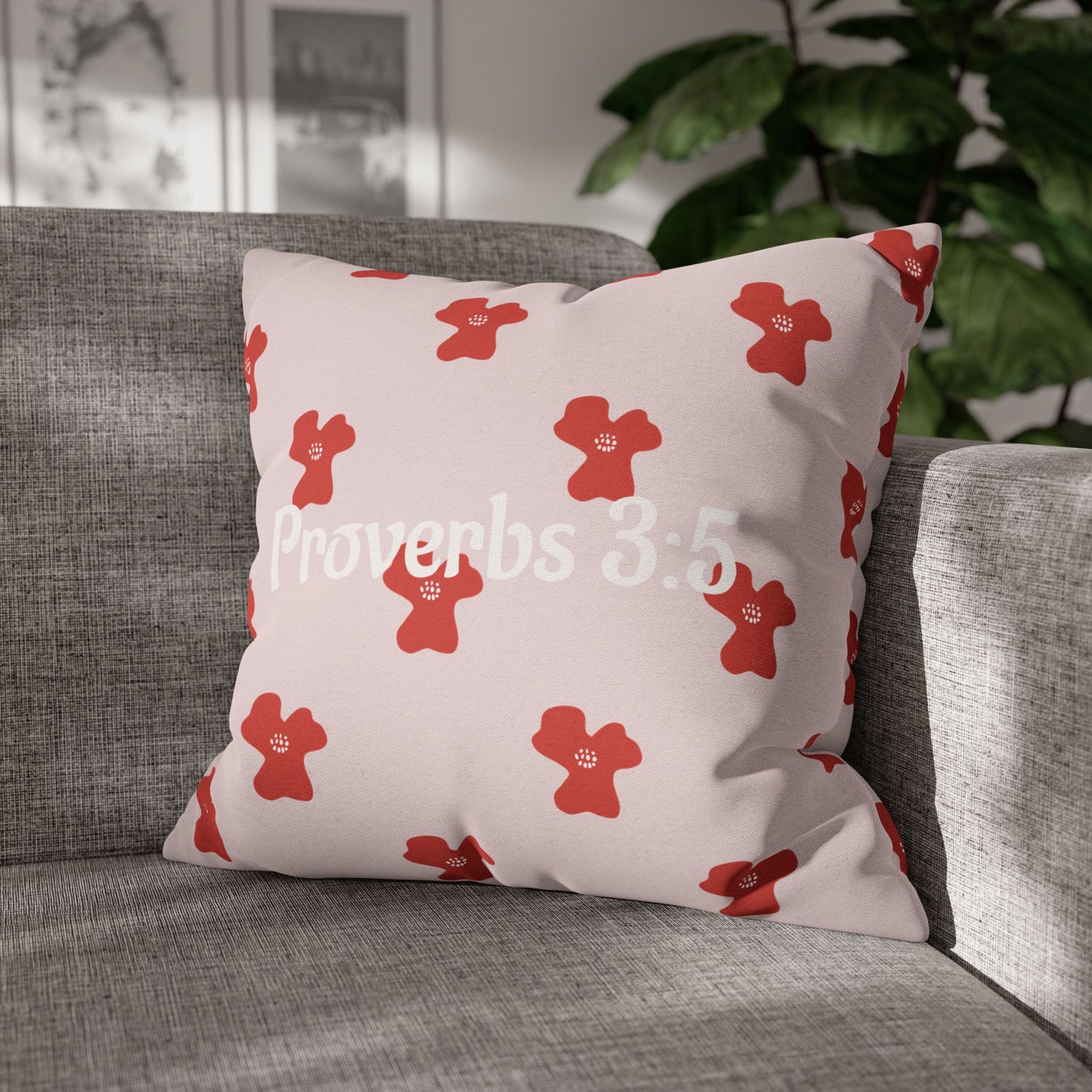 Charming Pink Poppy Pillowcase (Proverbs 3:5)