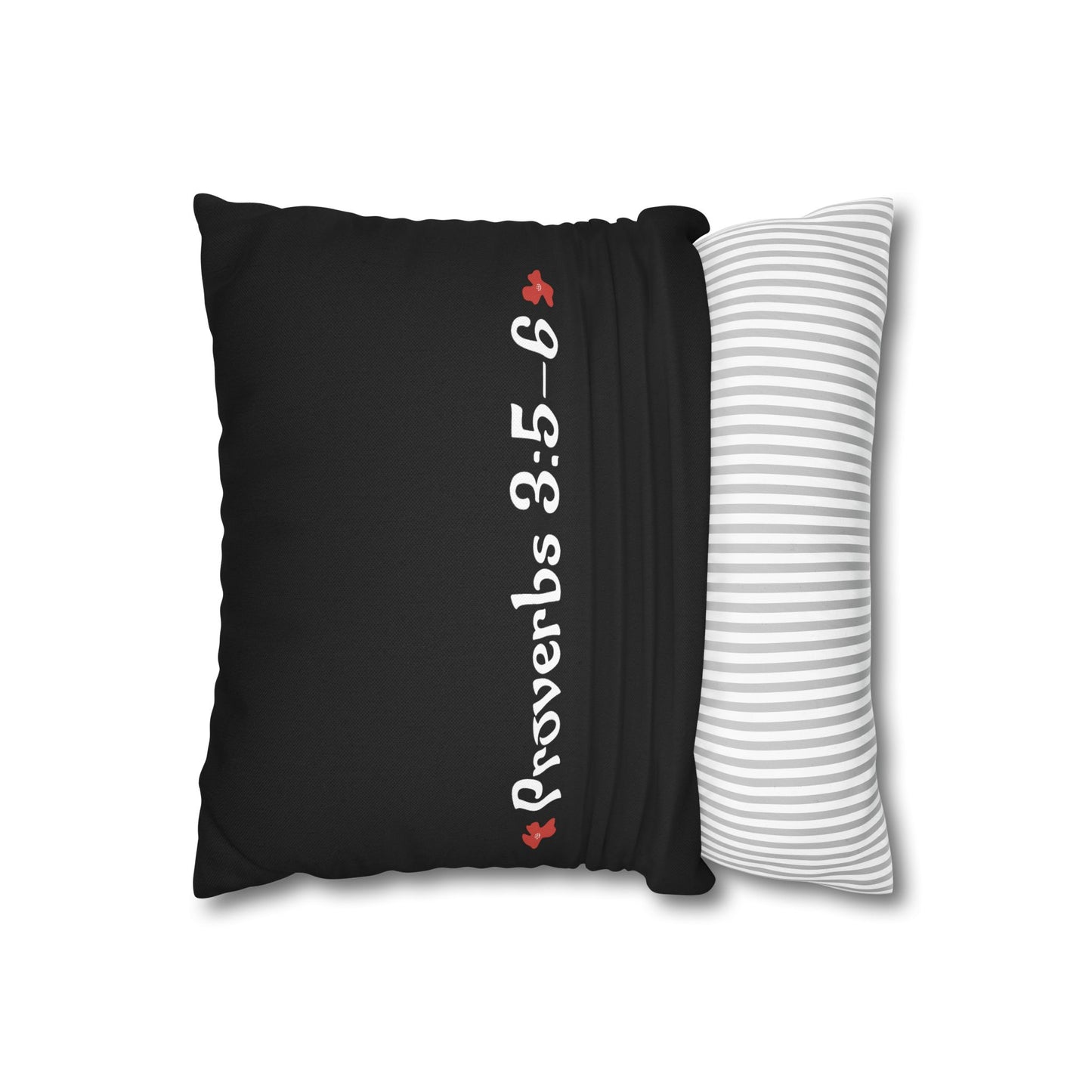 Charming Black Poppy Pillowcase (Proverbs 3:5-6)