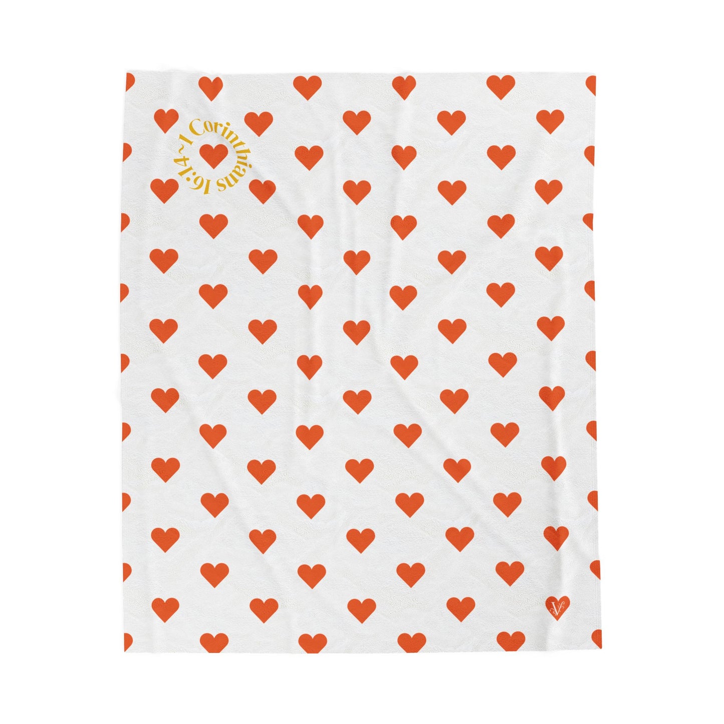 Cozy Heartfelt Plush Blanket (1 Corinthians 16:14)