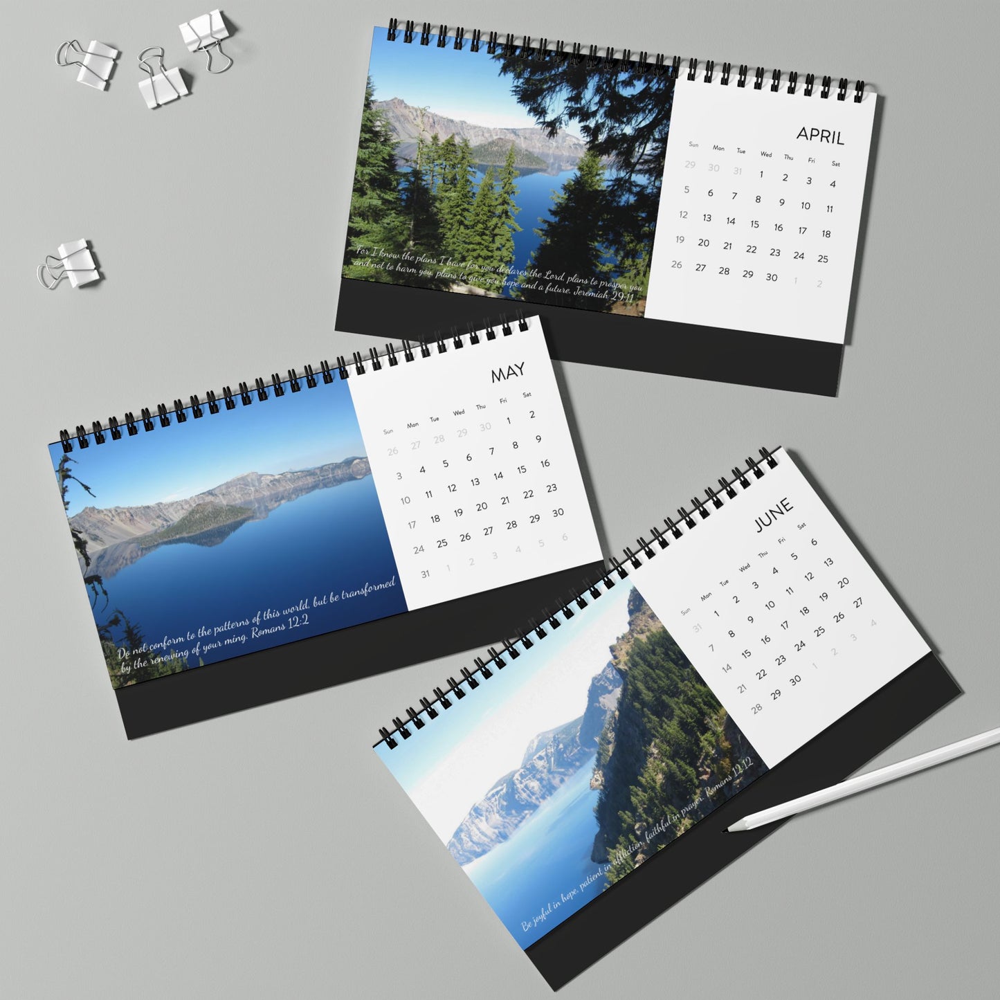 2026 Inspirational Desktop Calendar (The Challenge Cross)