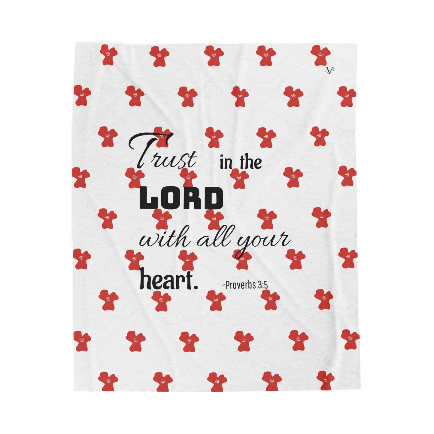 Cozy Poppy Plush Blanket (Proverbs 3:5)