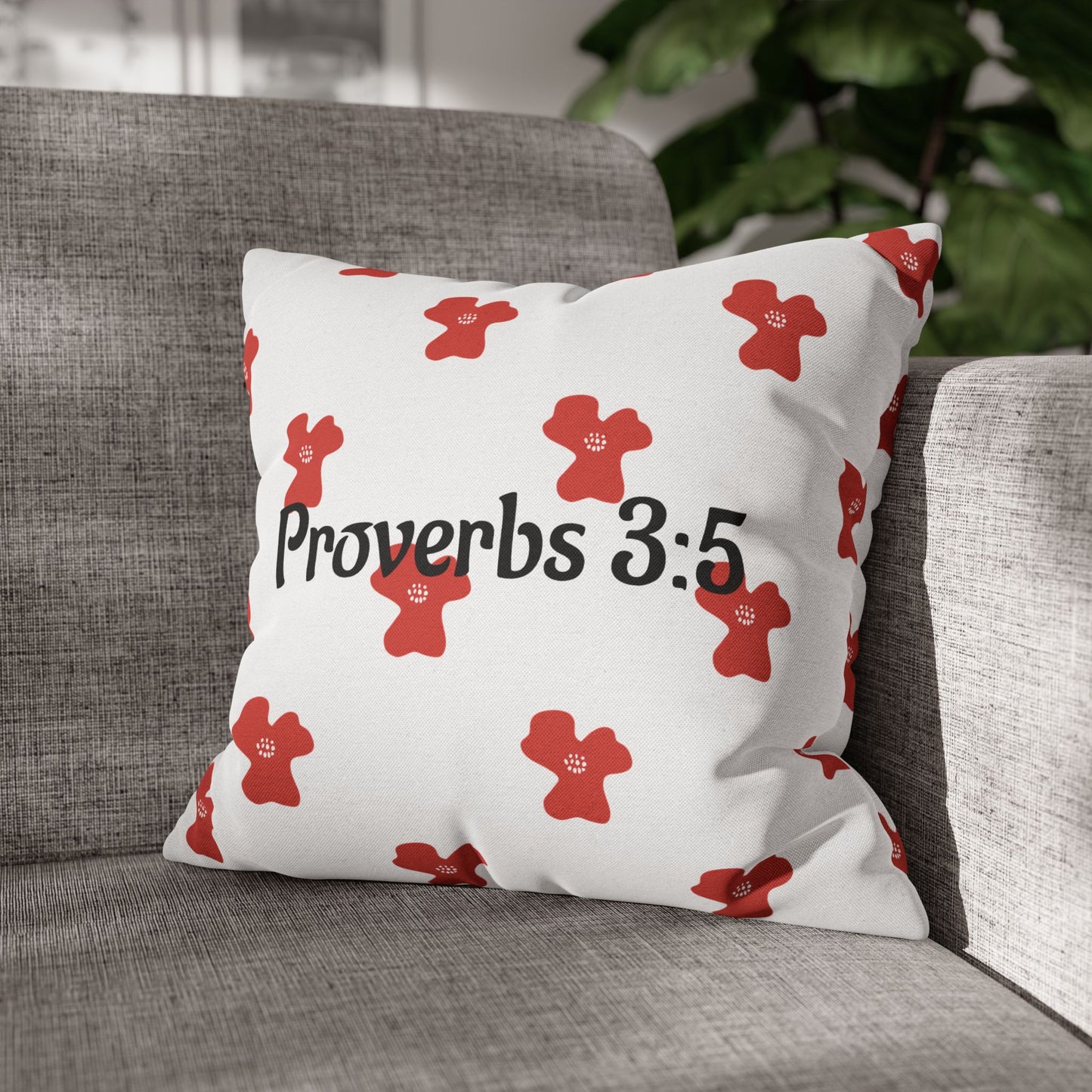 Charming Poppy Pillowcase (Proverbs 3:5)