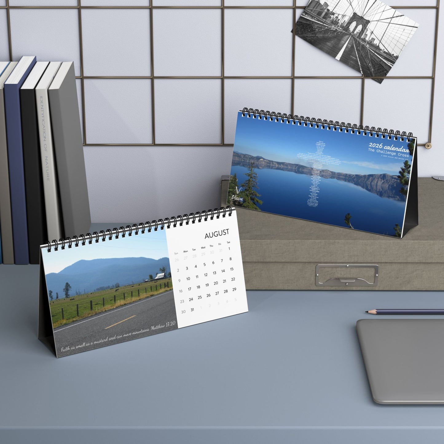 2026 Inspirational Desktop Calendar (The Challenge Cross)