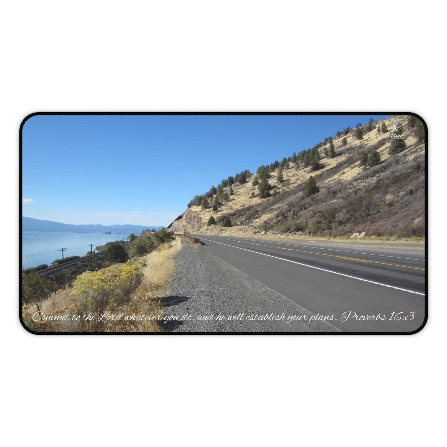 Scenic Highway Desk Mat (Proverbs 16:3)