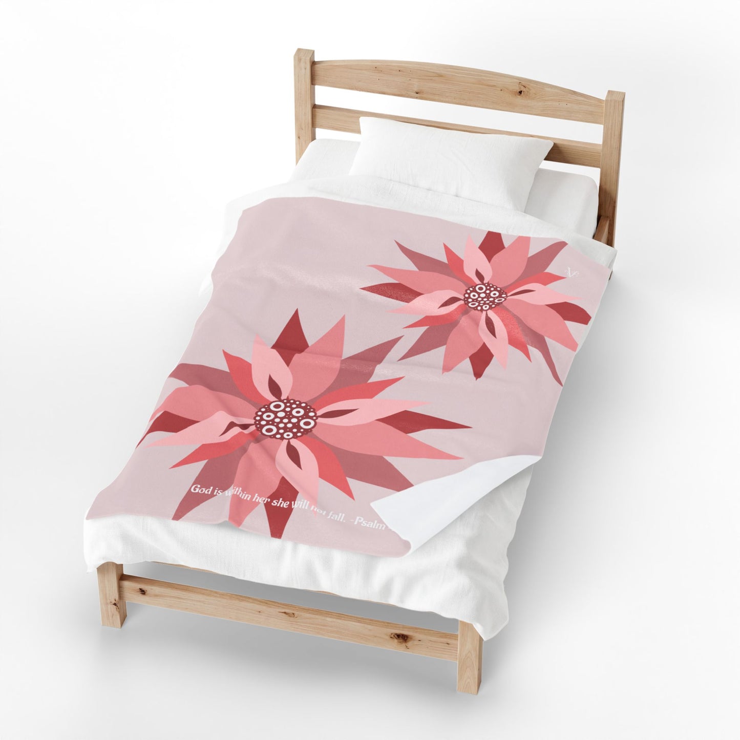Cozy Pinwheel Petal Plush Blanket (Psalm 46:5)