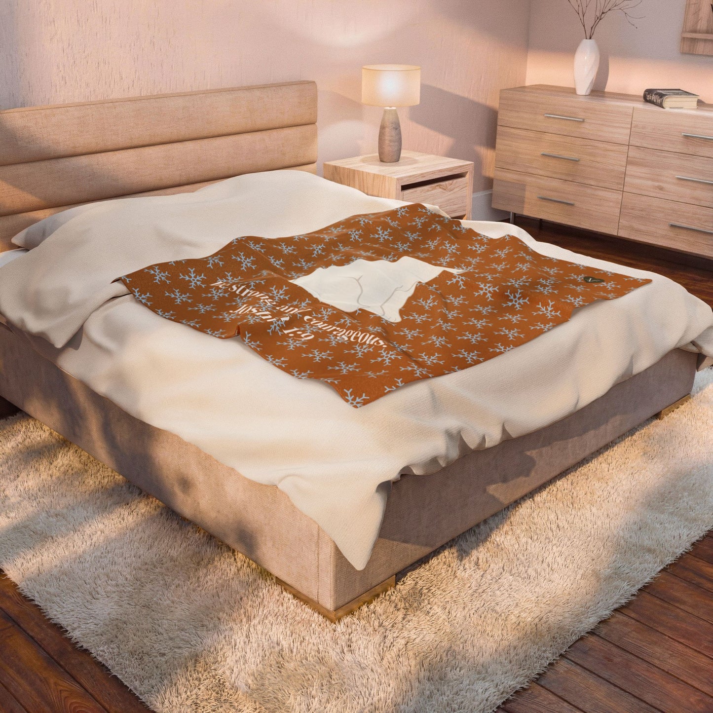 Cozy Polar Plush Blanket (Joshua 1:9)