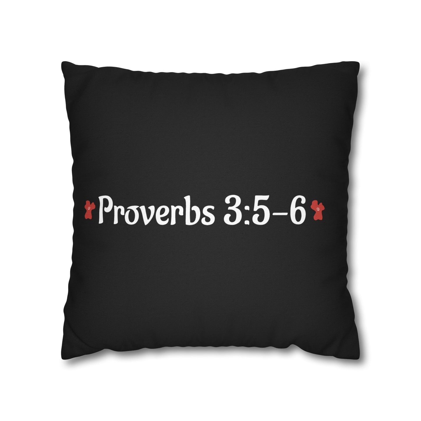 Charming Black Poppy Pillowcase (Proverbs 3:5-6)