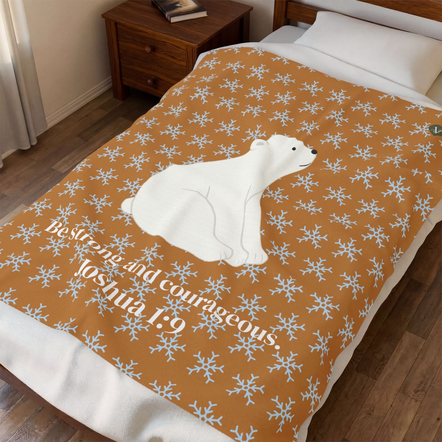 Cozy Polar Plush Blanket (Joshua 1:9)