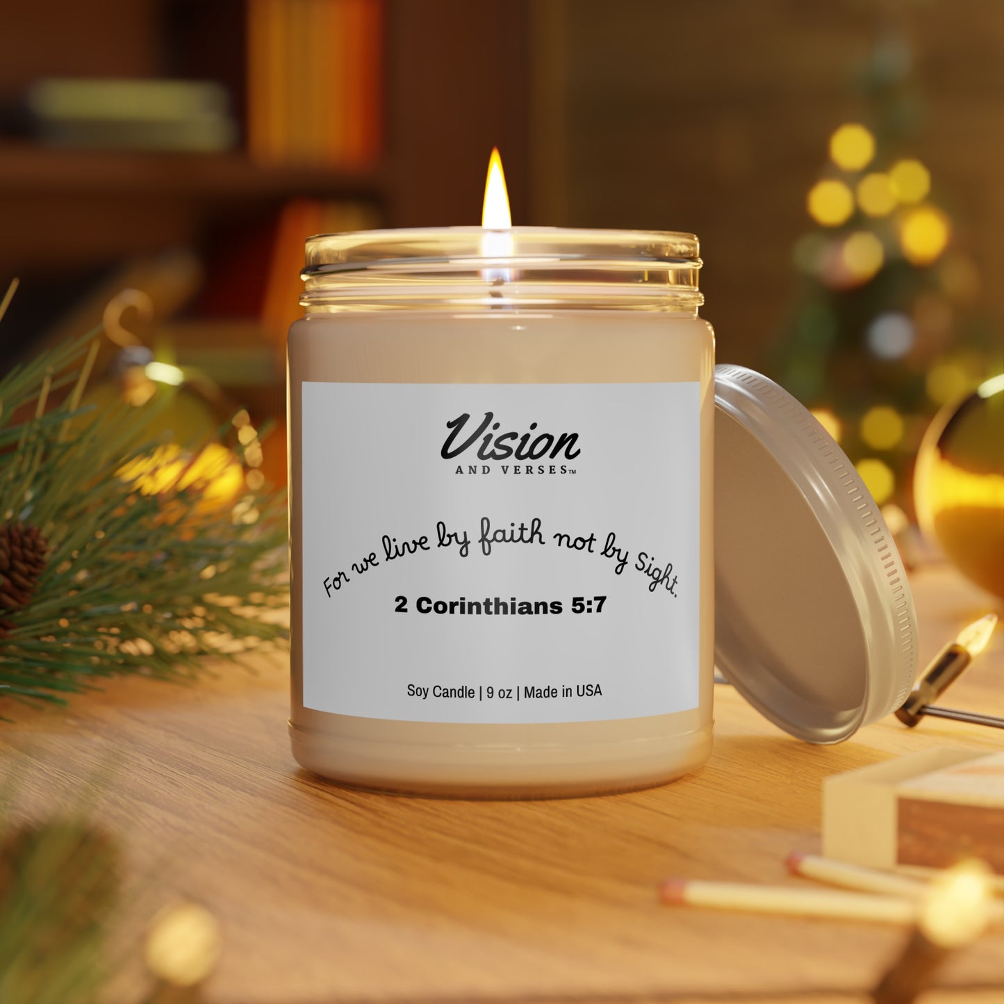 2 Corinthians 5:7 | Scripture Scented Soy Candle (9oz)