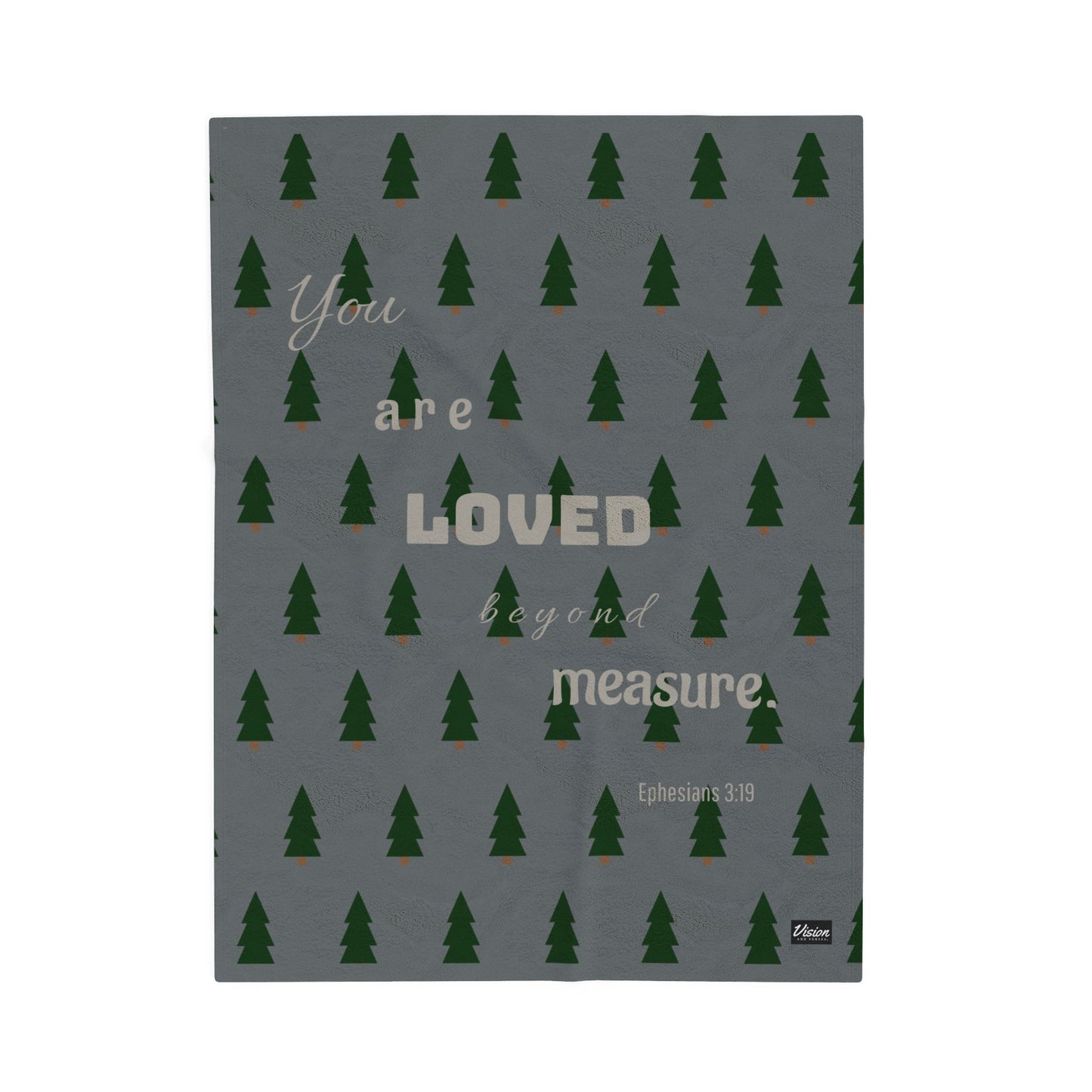 Cozy Forest Plush Blanket (Ephesians 3:19)