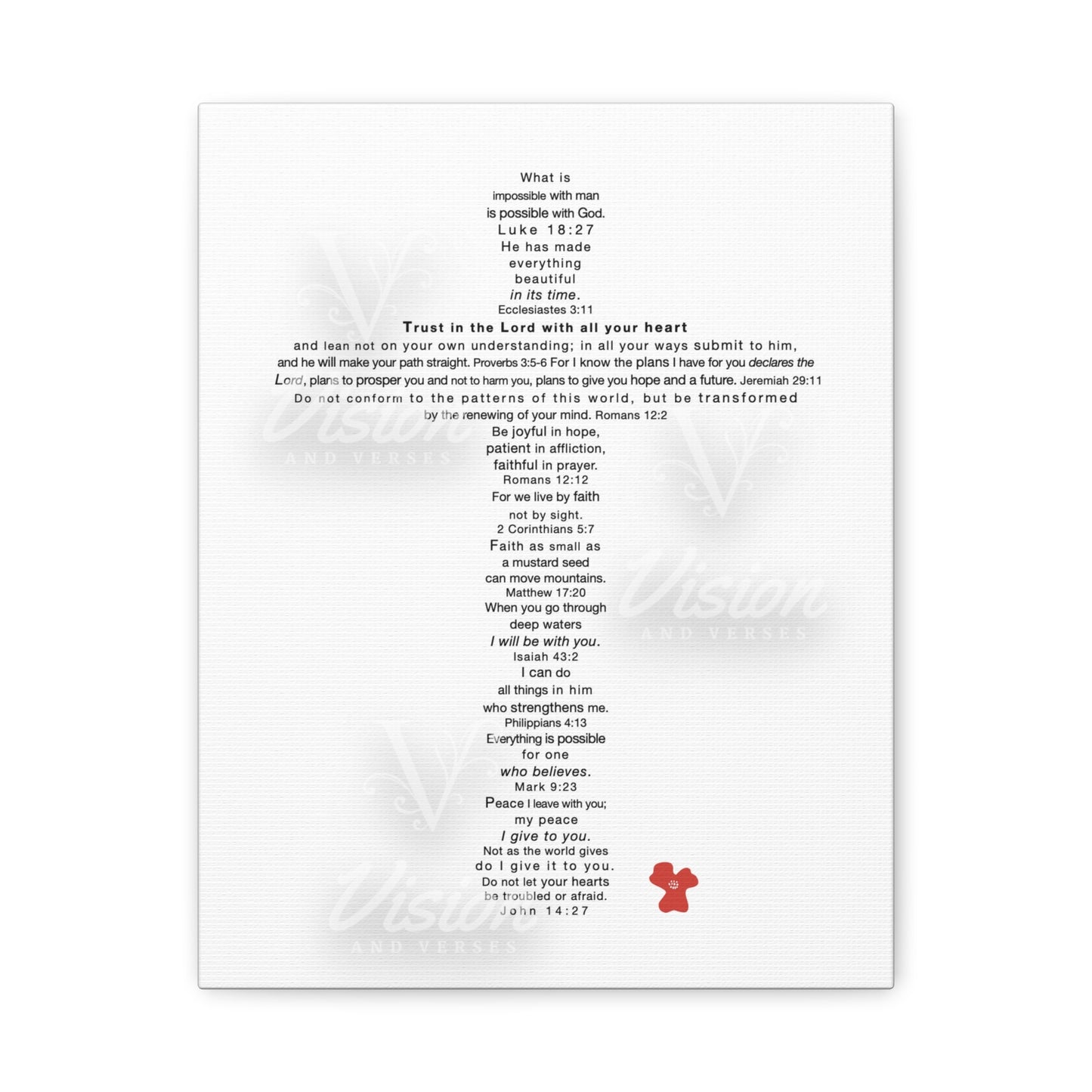 The Challenge Cross - Unframed Canvas Wall Art (poppy)