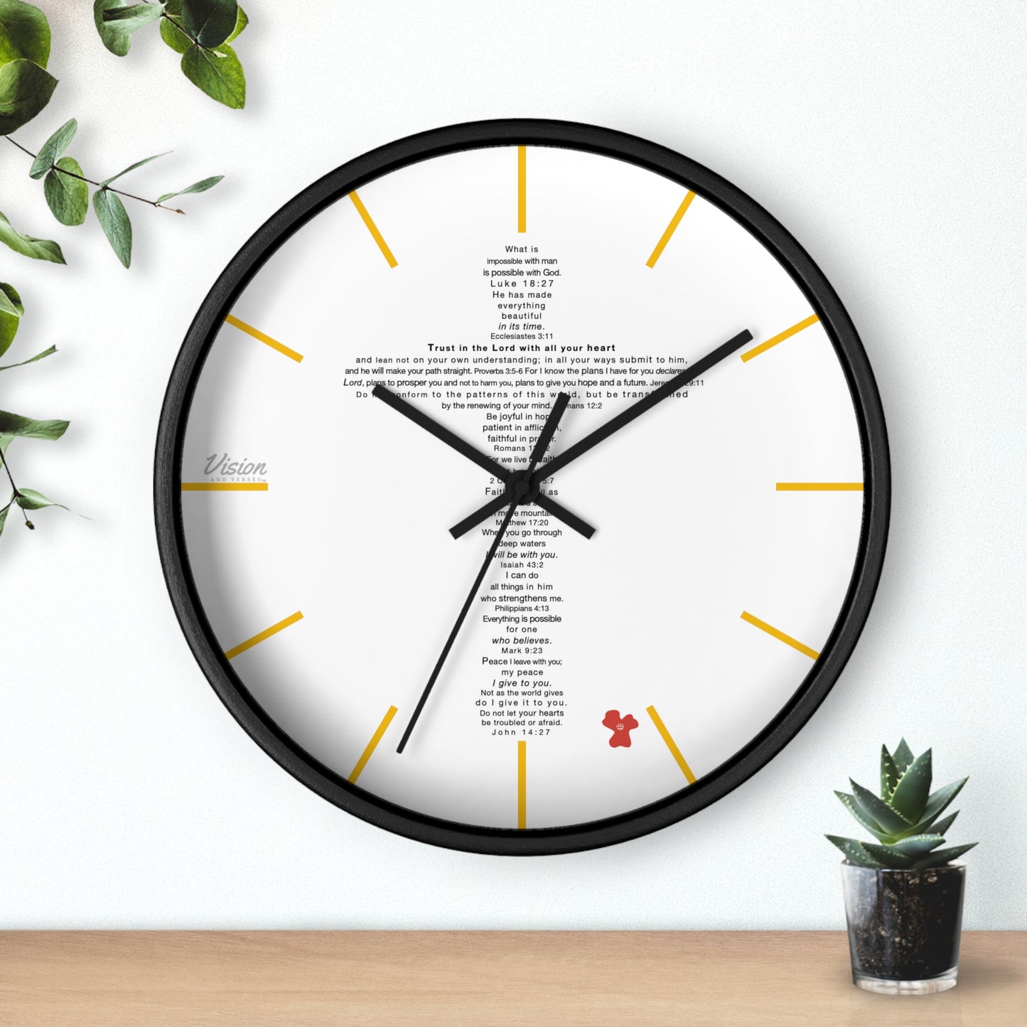 The Challenge Cross - Wall Clock (poppy)