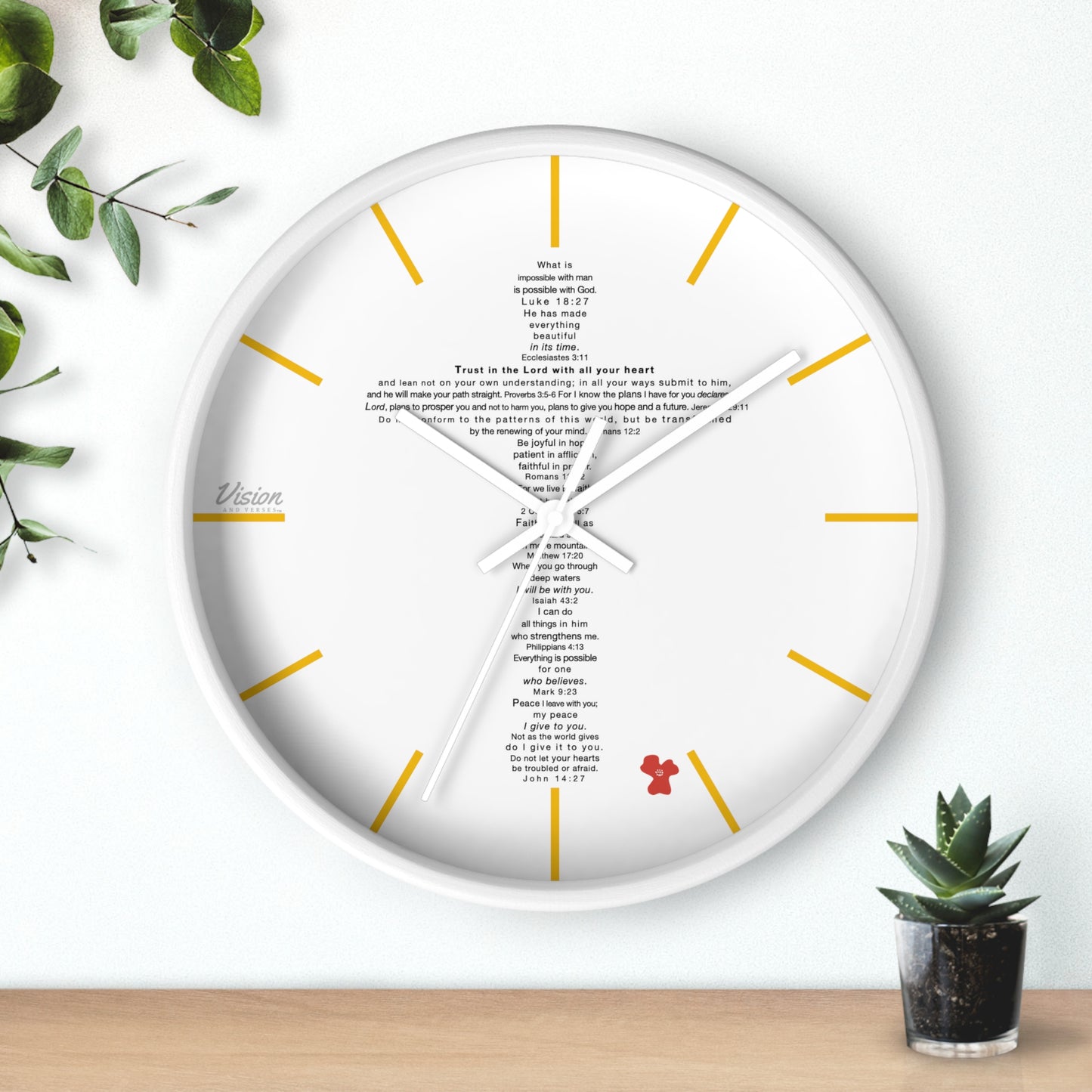 The Challenge Cross - Wall Clock (poppy)