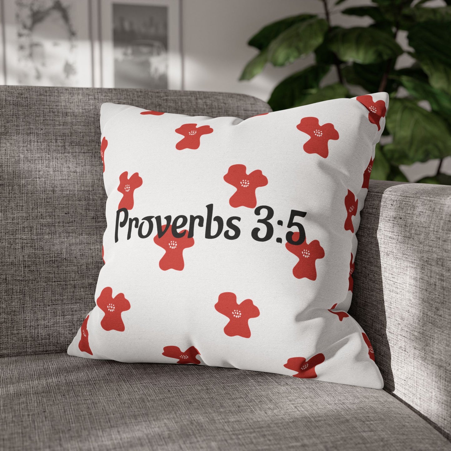 Charming Poppy Pillowcase (Proverbs 3:5)