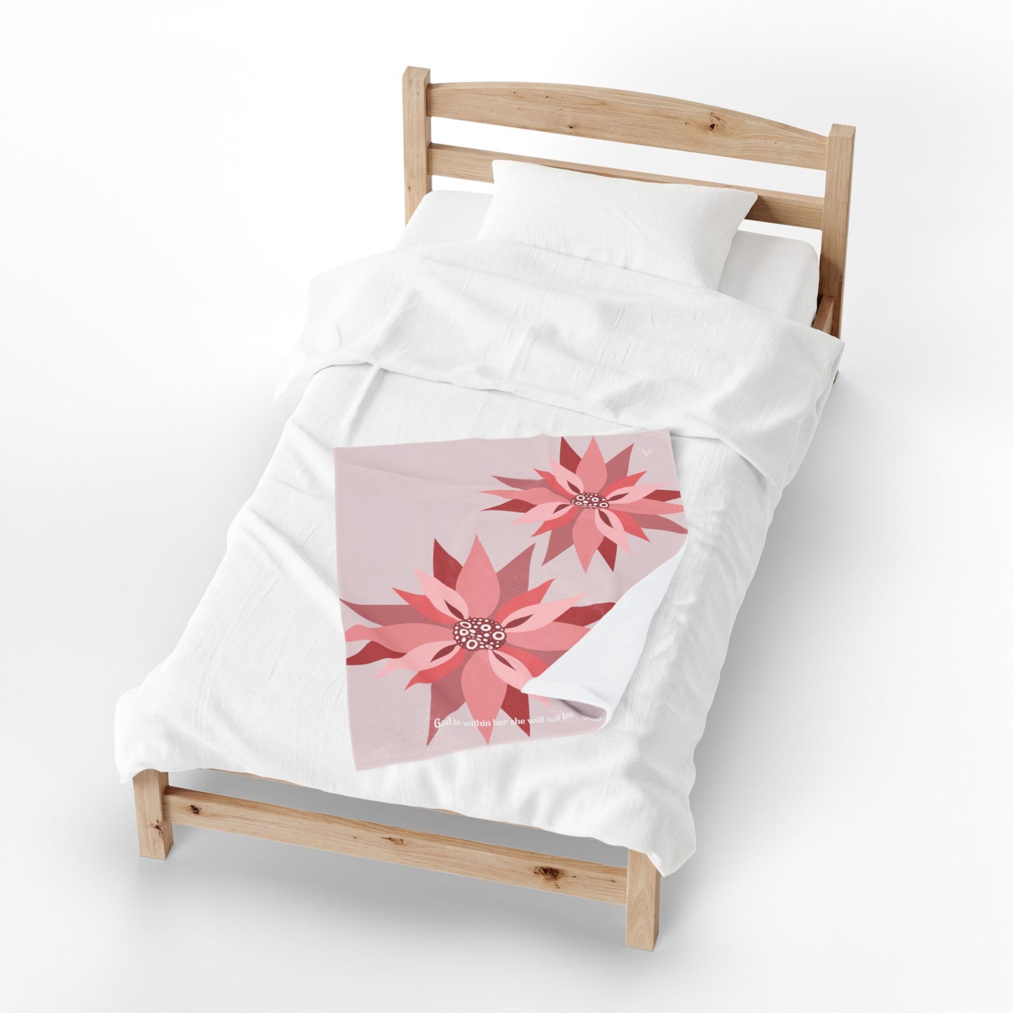 Cozy Pinwheel Petal Plush Blanket (Psalm 46:5)