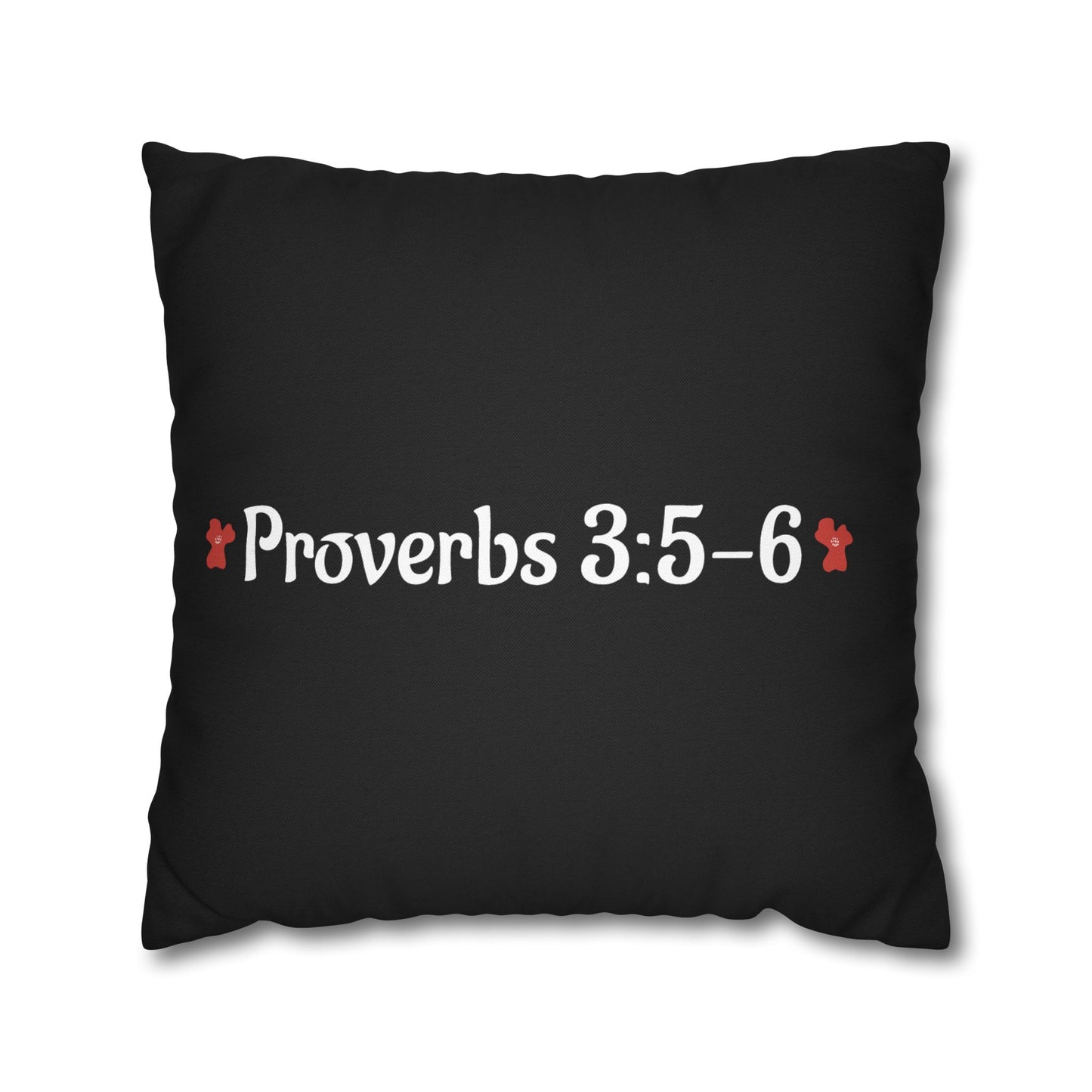Charming Black Poppy Pillowcase (Proverbs 3:5-6)