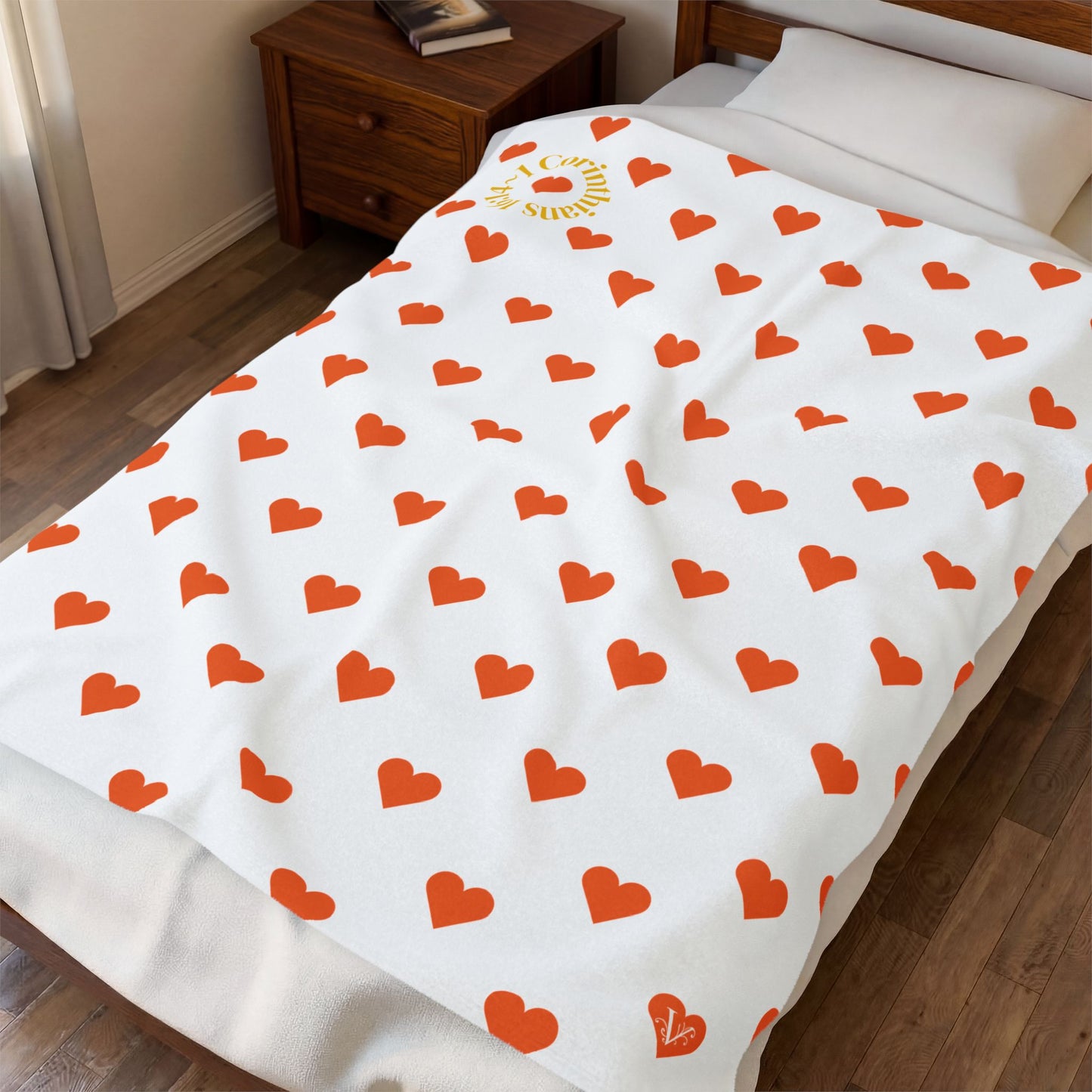 Cozy Heartfelt Plush Blanket (1 Corinthians 16:14)