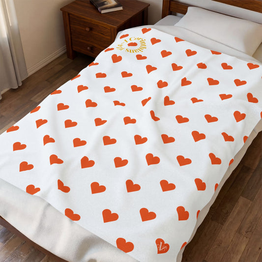 Cozy Heartfelt Plush Blanket (1 Corinthians 16:14)