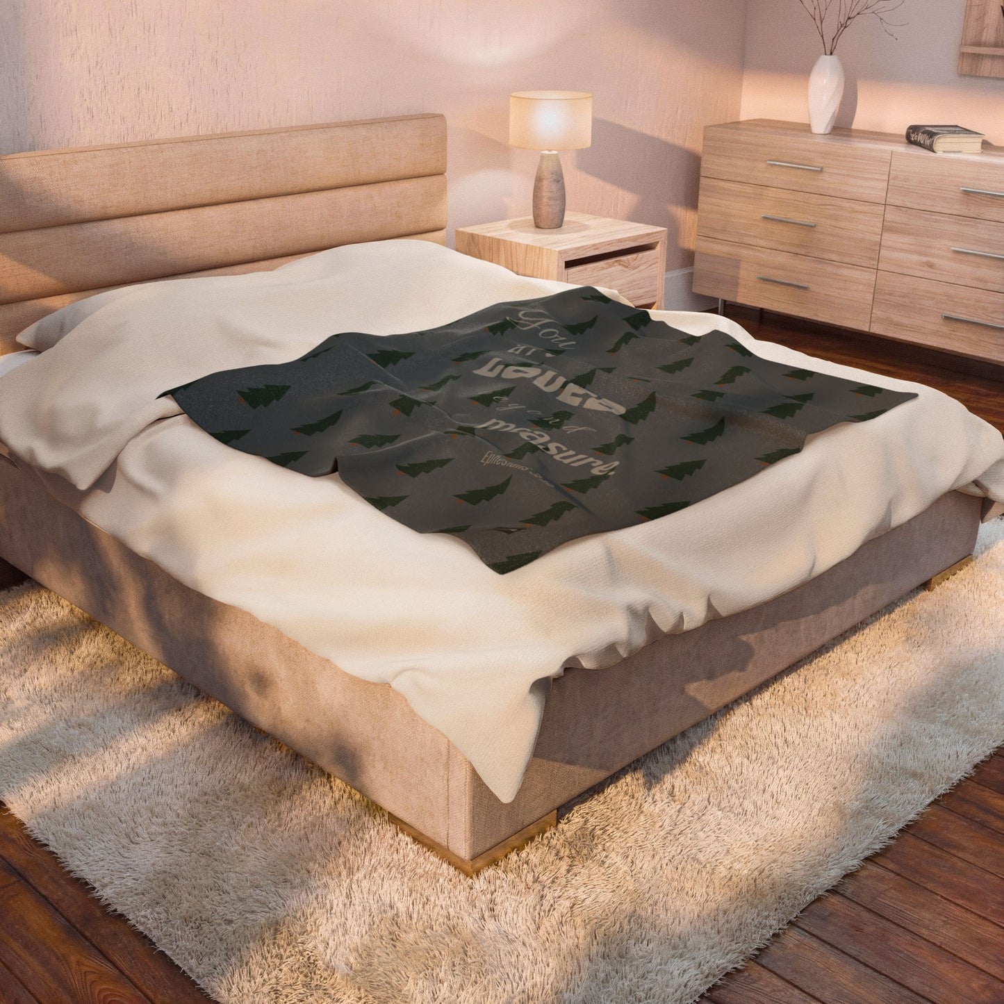 Cozy Forest Plush Blanket (Ephesians 3:19)