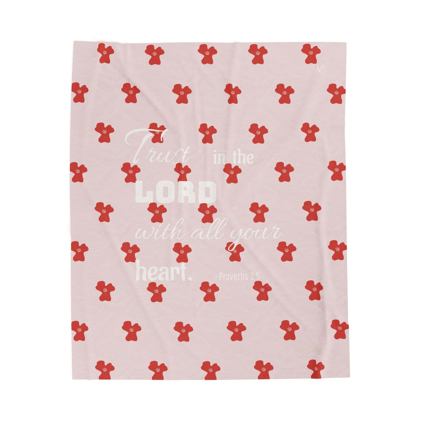 *NEW* Pink Poppy Plush Blanket (Proverbs 3:5)