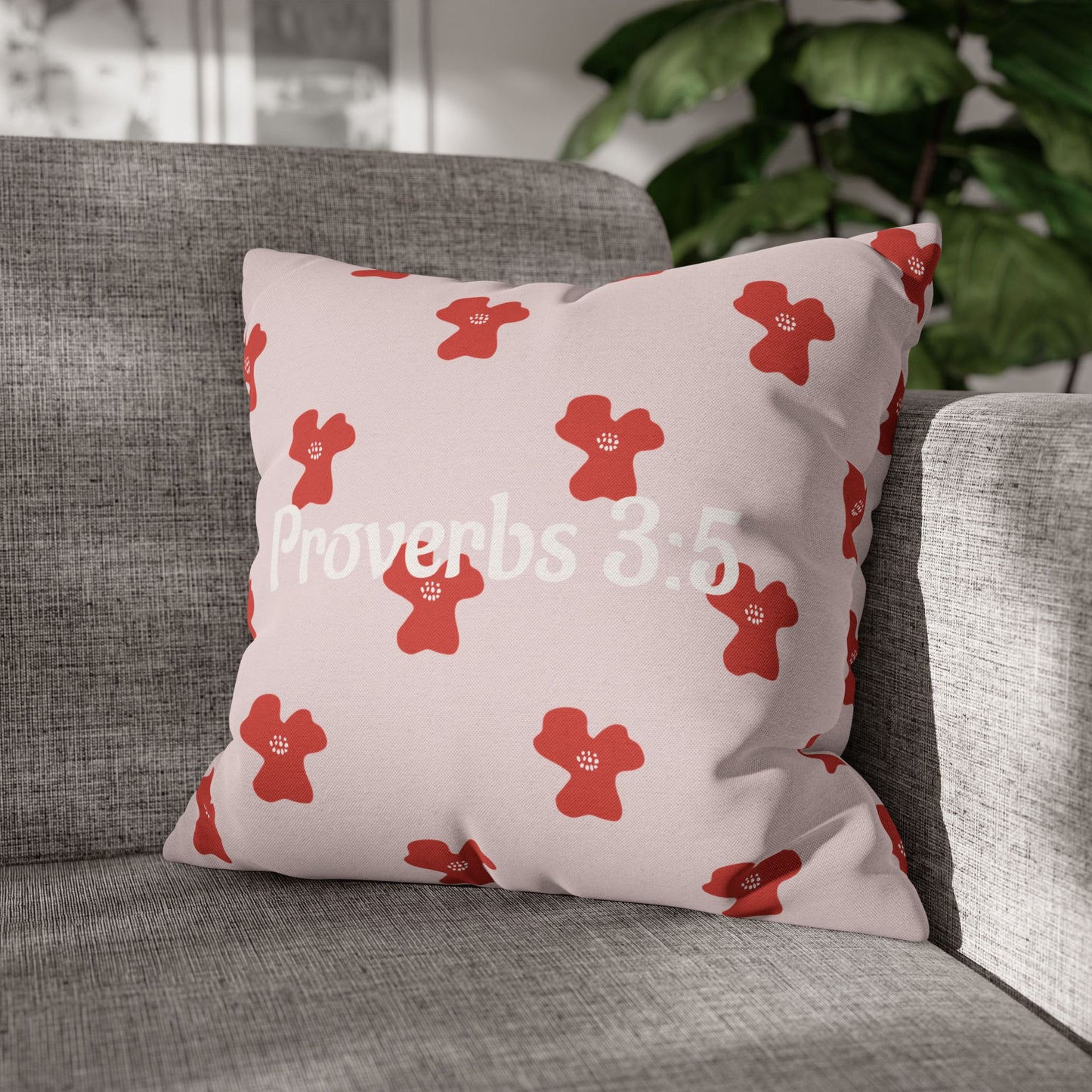 Charming Pink Poppy Pillowcase (Proverbs 3:5)